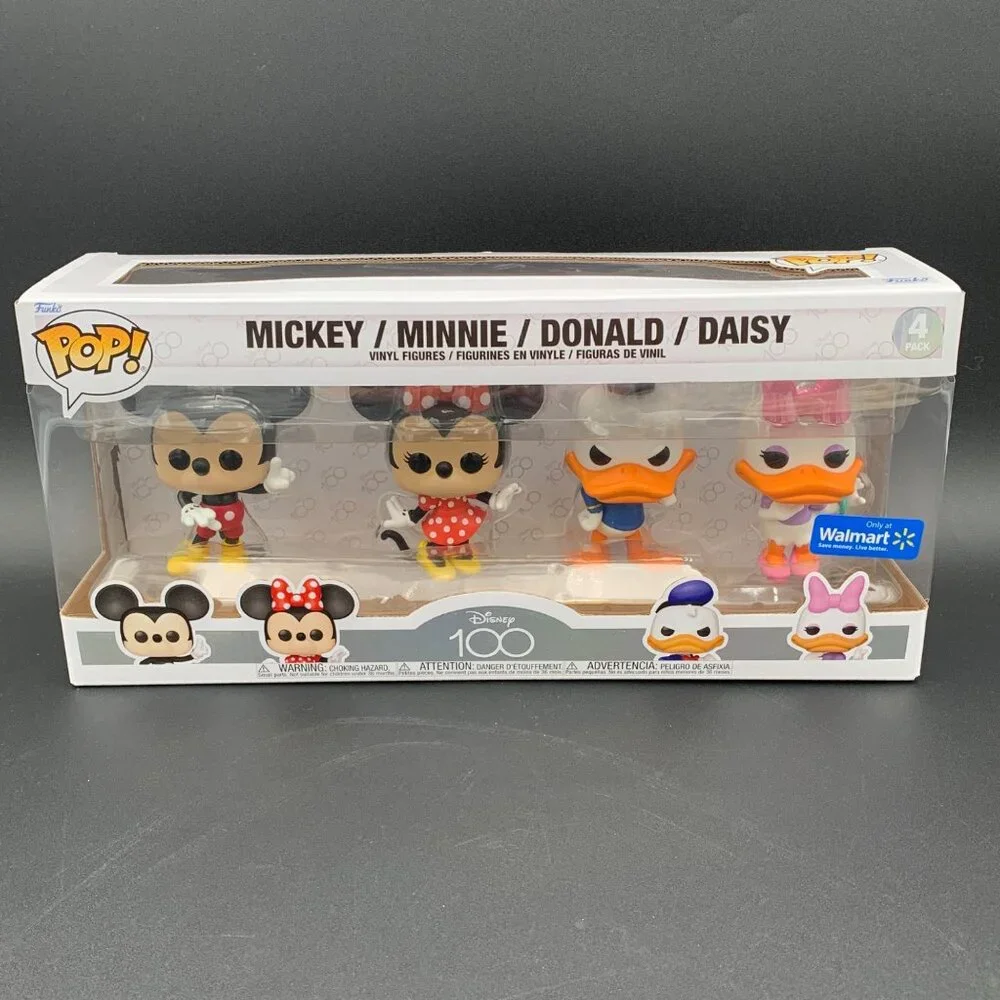 Funko Pop Disney 100 Mickey Minnie Donald Daisy 4 Pack Walmart Exclusive